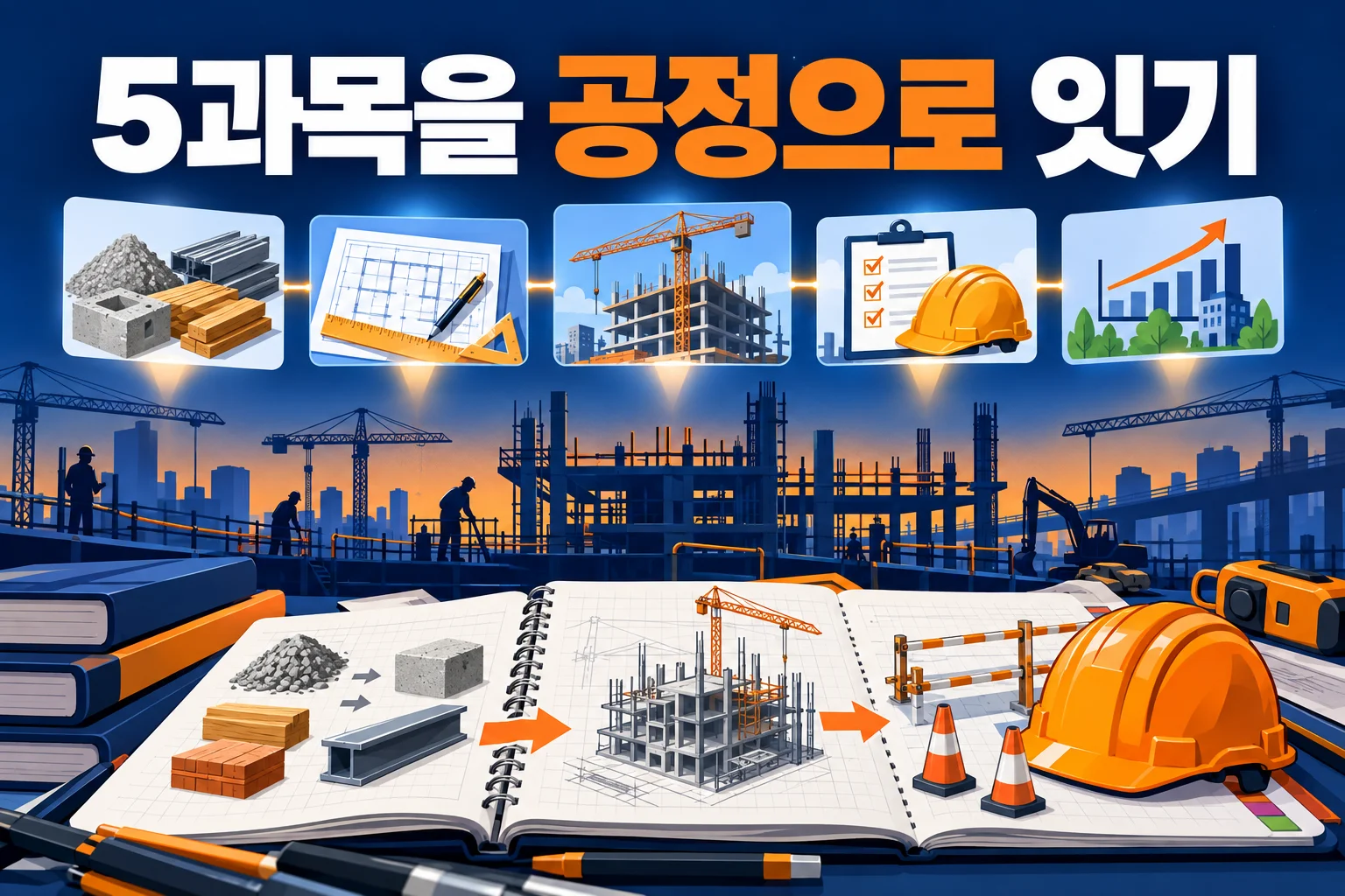 건설재료와 시공을 왜 함께 공부할까? 건설안전기사 5과목을 공정 흐름으로 잇기