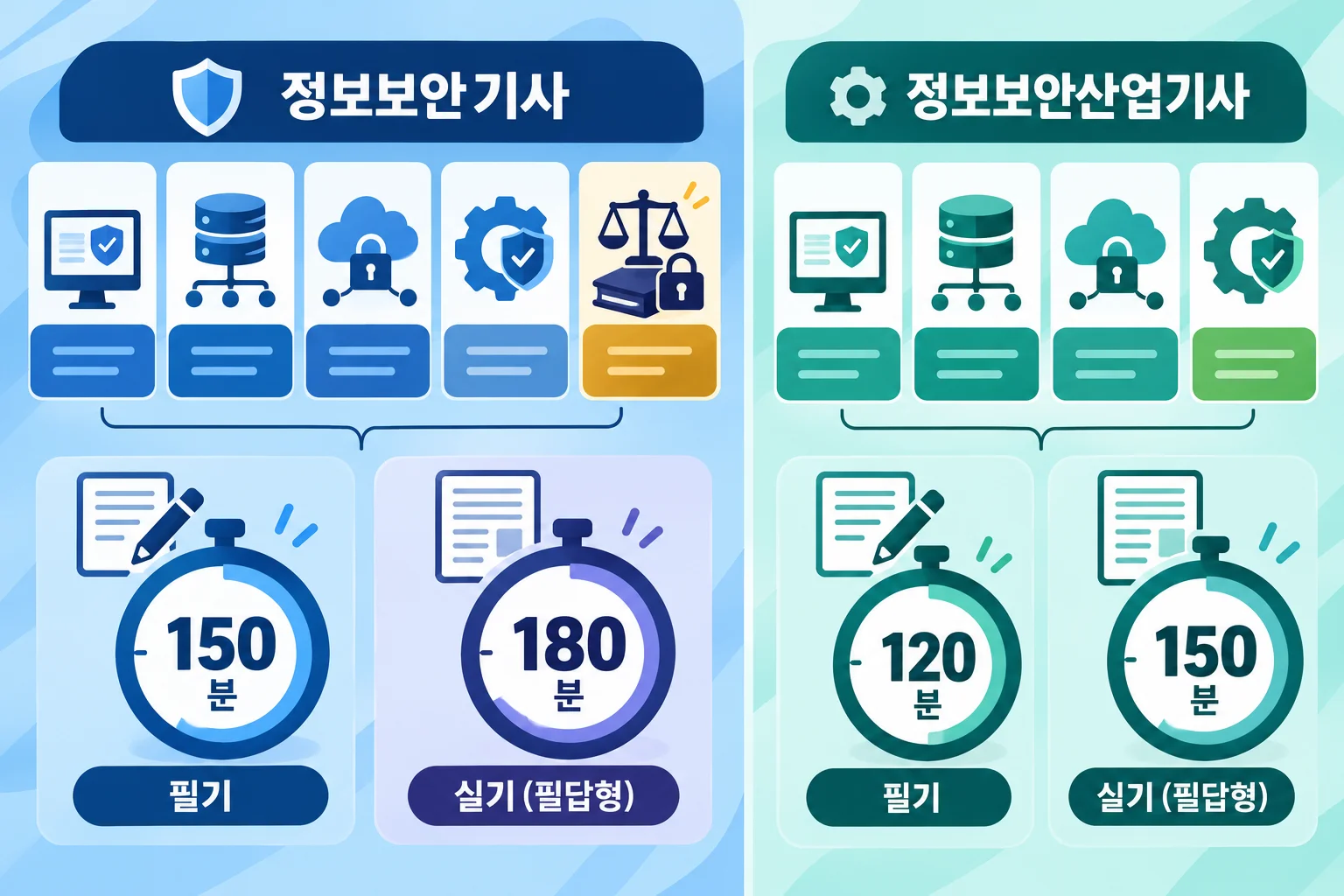 정보보안기사와 정보보안산업기사, 법규 과목·시험시간·응시경로가 어떻게 다를까 본문 이미지